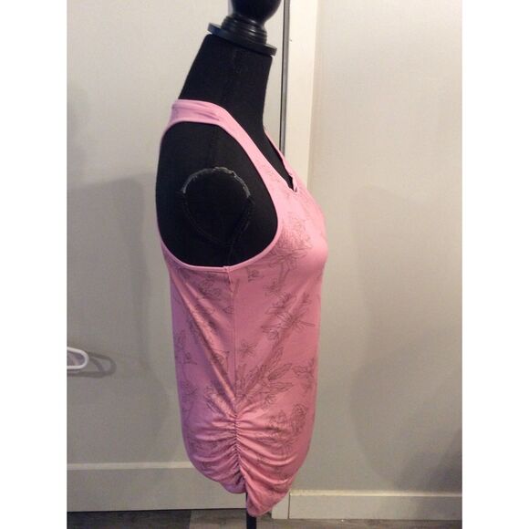 Columbia Medium M Tank Pink Floral Exercise Work out Racer Women's - Picture 4 of 5